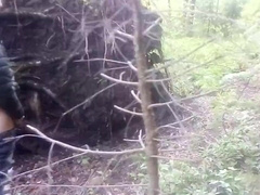 Ambling in the forest and urinating in the bushes