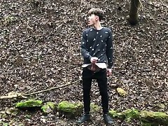 Horny BOY Stroking his Big Dick Outdoor in SNOWY WEATHER &#x2F; Cute Boy &#x2F;school