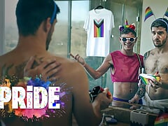 Twink Walks Muscle Hunk Through His First Pride Fest - DisruptiveFilms
