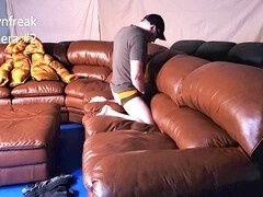 Leather, man masturbating, male masturbator