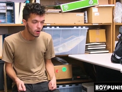 BoyPunish.com - Young shoplifter's sucking and raw fucking by a hung officer's huge cock