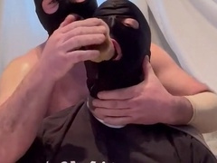 Submissive sissy gets dominated by an alpha and takes a deepthroat creampie