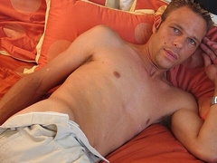 Tony goes on all fours and jerks off happily