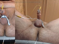 Round fetish delight - Estim milking session with lots of cum