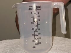 Huge piss and massive cumshot in cup