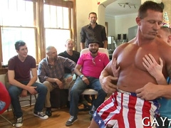 Stripper with a tight ass fucks Donk while hispd stripper watches