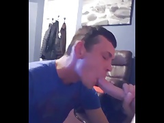 Daddy sucking a big cock