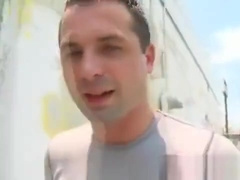 Interracial sex where black guy gets anal and facial