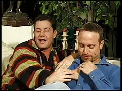 Hairy man taking it from the ass while masturbates