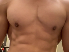 Flexing my muscles after exercise