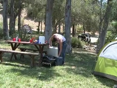 Camp, Someone Is Pitching A Tent