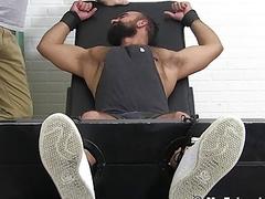 Tied jock dominated and tickled cause of foot fetish