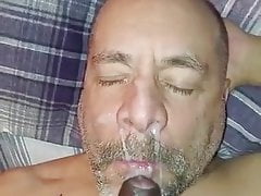 Bald Daddy gets BBC Facial