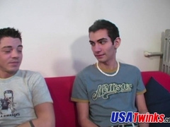 Straight Donavin lets twink friend Corey suck his big dick with cumload