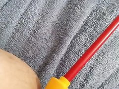 Anal toying and big cum