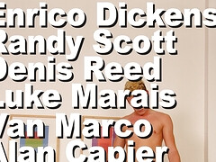 Alan Capier & Denis Reed & Enrico Dickens & Luke Marais & Randy Scott & Van Marco six fags suck anal facial orgy