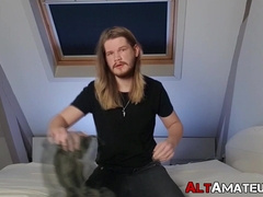 Cute punk rock teen masturbates in kinky passionate solo