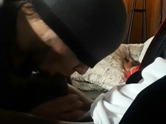 ambles in on me and my company in the livingroom pt.1 (real)