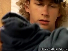 Blonde amateur Casey Dinky smokes cigars and milks off solo