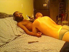 Bearded big black cock tears up white dude