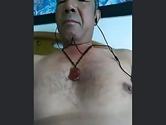 Chinese daddy shows off his big toy (no cum)