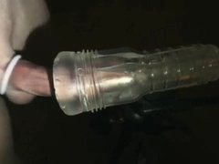 Engorged sinewy fuckpole fleshlight stroking