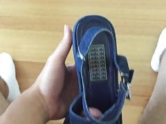 Fucking and playing with wedge sandals