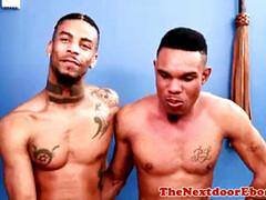 Buff dark-hued fag amateurs anal fuck each other