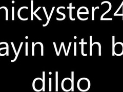 horny and dressed playin with big dildo 2