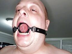 Deepthroat 7 inch dildo with mouth gag ring