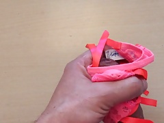 Cum on pink thong