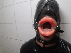 Gimp Sissy gobble frozen jizm and get Moist