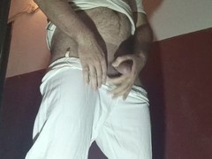 Middle-aged woman enjoys a close-up view of an average dick