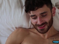 Youngster Schlong gets a massive cumshot on her big tits after a wild ride