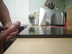 Wanking my penis with cum shot