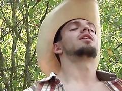 Jason Maddox and Johnny Forza are gay cowboys having anal sex outside