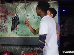 Fuck me with your Big Black Cock! Interracial Twink Couple Bareback Session for RAWeuro