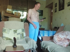 LanaTuls - Bum sex Bi-atch and Super-bitch - Black Fake penis Railing