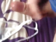 Middle-aged man cumming in thongs 2