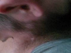 Dad getting deep throated off in van in public