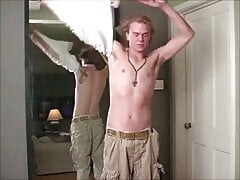 Straight handsome men have good time