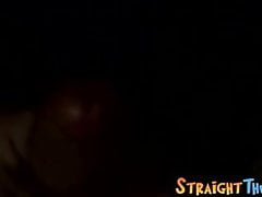 Straight thugs are jacking off and cumming outdoor