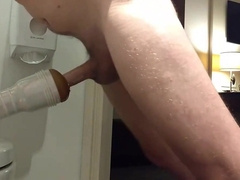 Groaning while pumping more cum into my fleshlight 3