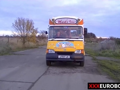 Twinks Shaun Mann and Troy Turnell turn an ice cream van into fuck zone