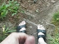 Nackt Outdoor Spritzen