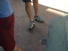 Daddy with big bulge in public