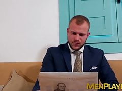 Hung bartender fucking classy young businessman