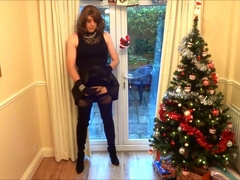 Alison in Thigh Boots - Wanking under the christmas tree 3