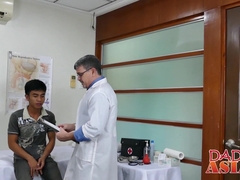 Young Asian barebacked during doctors appointment