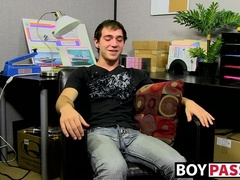 Kevin Grover wanking his dick before busting a nut in a solo